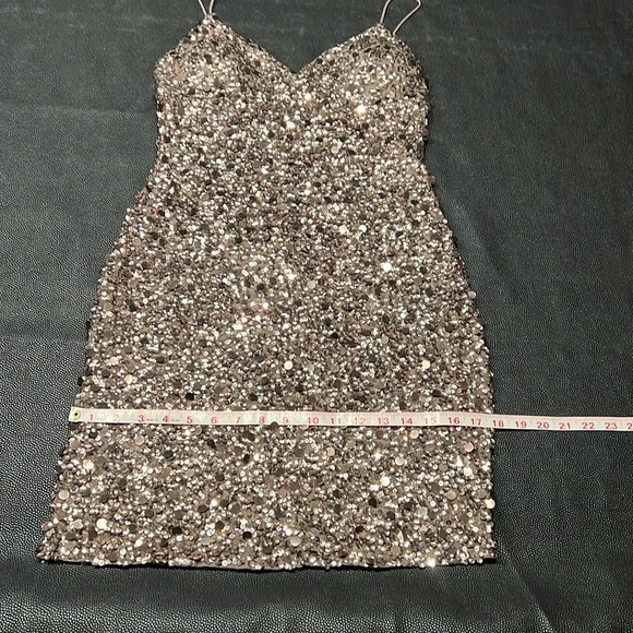 Adrianna Papell Petite Bronze Sequin Evening Dress - Picture 10 of 16